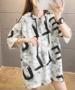 ｔシャツ・カットソー | Tシャツ パーカー レディース ゆったり 半袖 プリント フード付き 可愛い 大きいサイズ 上品 夏服 体型カバー カットソー 薄手 カジュアル 上品 おしゃれ