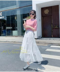 スカート | レディース チュール春夏 コーデ ウエストゴム ロングフレア着痩せ 通勤 カジュアル ドッキング プリーツ通学