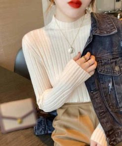 ニット・セーター | リブニットトップス プチハイネック