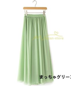 スカート | 夏ロング無地 フレア大人 ウエストゴム 涼しい レディース 夏服 揺れる 女っぽい 20代30代 可愛い ゆったり 40代50代 60代 ダンス
