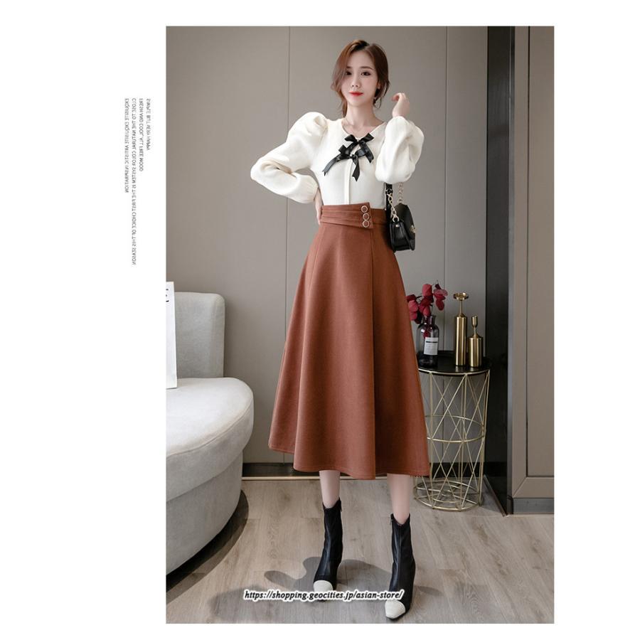 スカート | レディース ロング フレア Aライン 秋冬 送料無料 無地 きれいめ 30代 40代 50代 着やせ 上品 通勤 通学 秋冬 2022新作 キレイめ 暖か 通勤 ラシャ