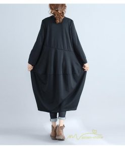 マキシ | ワンピース レディース 春秋 長袖 ゆったり ロング丈ワンピース シンプル 体型カバー 大きいサイズ 新作 カジュアル きれいめ 無地 30代 40代 着痩せ