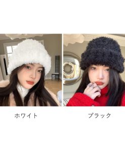ニット帽 | ふわふわニット帽子 レディース 冬 2色