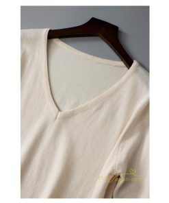 ｔシャツ・カットソー | サマーニット レディース Vネック トップス ニット 半袖 春服 春物 ニットチュニック 無地 きれいめ 春夏 黒 リブ 夏ニット 白 5分袖 涼し気