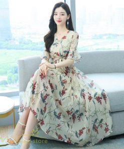 ミディアム | ワンピース レディース ひざ下丈 カジュアル おしゃれ 夏新作 上品 ミディアムワンピース 花柄 大きいサイズ 上品 エレガント 気質 30代 お出かけ 40代 20代