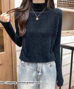ニット・セーター | カットソー ニット レディース ハイネック 長袖 秋冬 春 トップス スリム ストレッチ インナー 無地 長袖ニット 長袖カットソー 着痩せ 通学通勤 プルオーバー