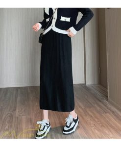 スカート | マタニティ秋 冬 レディース マタニティウェア 妊婦服 産前 産後 シンプル 無地 きれいめ リブニット ゆったり ハイウエスト ウエスト調整