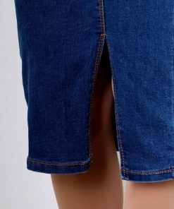 クロップドパンツ | 着やせ スカート デニムスカート ひざ下 タイトスカート レディース デニム フロントボタン 細見え スリット