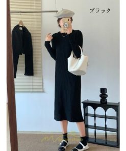 ニットワンピース | レディース 冬 きれいめ ニットフレア ロング おしゃれ 秋冬 送料無料 20代30代40代50代 可愛い おしゃれ 同窓会 通勤 女子会 デート