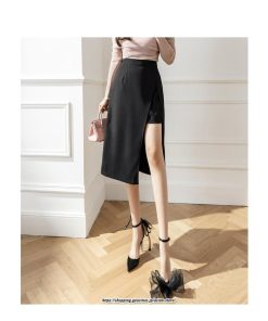 スカート | ロングレディース ボトムス  ロング 秋冬 40代 50代 コーデ 送料無料 スリット 着痩せ 韓国ファッション Aライン セクシー ハイウエスト