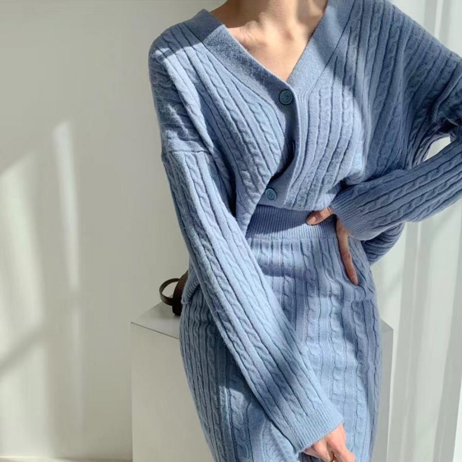 セットアップ | ケーブルニットセットアップレディース秋冬