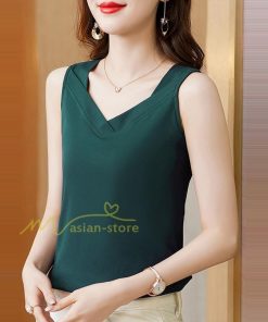 キャミソール タンクトップ | トップス タンクトップ レディース ノースリーブ Vネック Vネックタンク コットン 20代30代40代50代 ママ 母 快適 お出かけ カシュクール インナー カジュアル