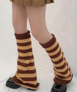 その他小物 | ボーダー柄 ニットレッグウォーマー 美脚