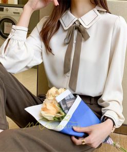 シャツ・ブラウス | ブラウス ボウタイ 長袖 レディース トップス 春秋 おしゃれ きれいめ かわいい オフィス フォーマル シンプル 通勤通学 20代30代40代 夏物 シフォン リボン付き