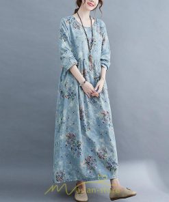 マキシ | 大きいサイズ レディース ワンピース ロング丈 マキシ丈 長袖 ぽっちゃり カワイイ オシャレ ゆったり お腹 お尻 グレー 腰周り 着痩せ 2022新作 体型カバー