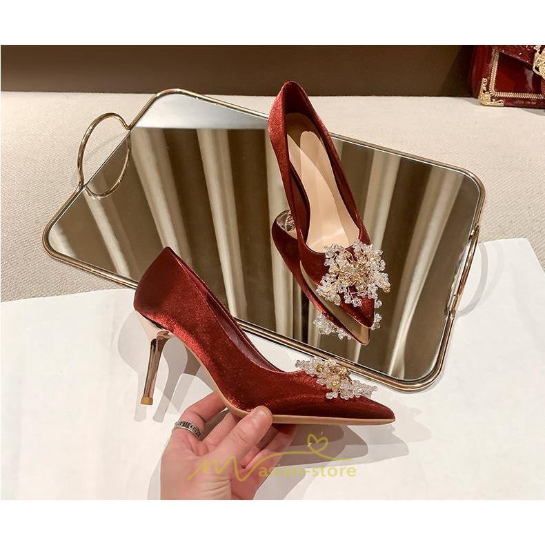 パンプス | 結婚式 ブライダルシューズ パーティーシューズ ハイヒール 赤 痛くない 大きいサイズ 小さいサイズ おしゃれ 疲れない レッド 美脚 ポインテッドトゥ