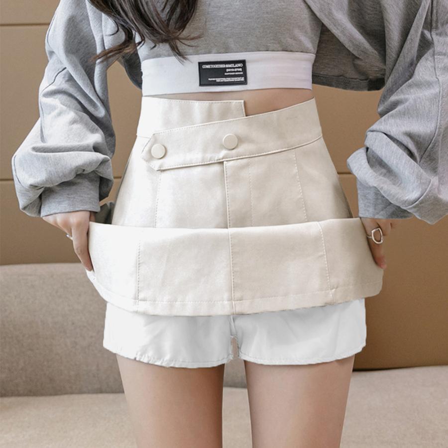 ミニスカート | PUレザー ハイウエスト