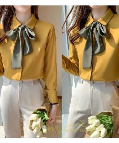 シャツ・ブラウス | シャツ ブラウス 秋冬 レディース 蝶結び きれいめ フォーマル 春 長袖 オフィス 通勤 OL シフォン リクルート エレガント お仕事 オシャレ 就活 面接 上品