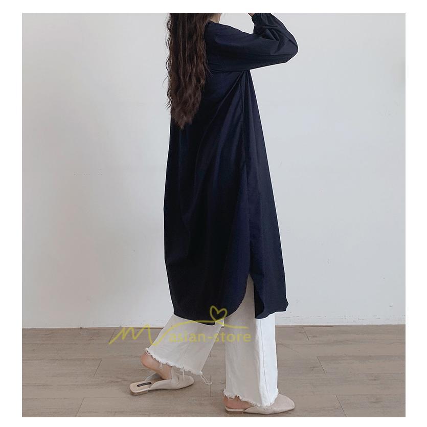 マキシ | 新作 シャツ シャツワンピ アウター 羽織り 長袖 ロングシャツ ロング ワンピース 無地 レディース ファッション 40代 30代 カジュアル 20代 通勤 きれいめ