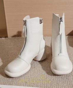 ショートブーツ | ブーツ レディース 厚底靴 疲れない 歩きやすい おしゃれ ファスナー 美脚 太ヒール カジュアル 通勤 高級感 個性的 通学 お出かけ 旅行