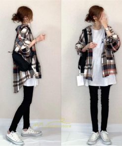 シャツ・ブラウス | チェックシャツ レディース 秋冬 長袖 ロング丈 ゆったり 大きめ シャツジャケット 厚手 羽織り トップス チェック柄 20代30代 アウター 40代50代 通学通勤