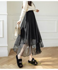 スカート | ロングレディース お花見 レディース チュール体型カバー おしゃれ 無地 可愛い カジュアル 30代 40代 20代 50代 韓国風