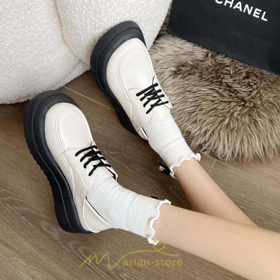 ローファー | ドレスシューズ レディース 靴 合皮 厚底靴 編み上げ 韓国風 歩きやすい 学生靴 通勤 通学 パンプス 春 夏 秋 発表会 入学 卒業 卒園 冬 入園