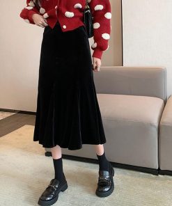 ロングスカート | マーメイドスカート ベルベット 韓国風