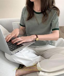 シャツ・ブラウス | ブラウス 半袖 Tシャツ おしゃれ 可愛い ゆったり 20代 30代 大人 40代 50代 レディース 夏物 ボーダー トップス 着痩せ 日常 お出かけ 体型カバー  カジュアル