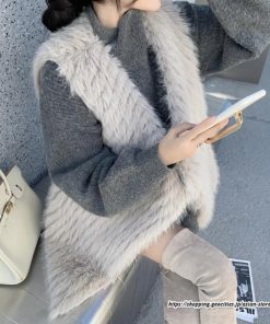 ベスト | ボリュームフェイクファーファー毛皮レディース 冬 フェイクファー 毛皮コート アウター ノースリーブ ふわふわ 前開き 秋冬 ジレ