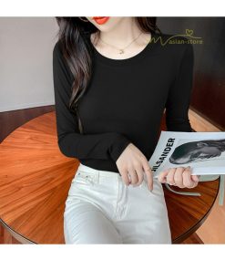 ｔシャツ・カットソー | インナーシャツ レディース ニット 長袖Tシャツ アンダーウェア スリム 肌着 女性用 トップス 長袖 無地 シンプル カジュアル 女性 ストレッチ トップス 2021