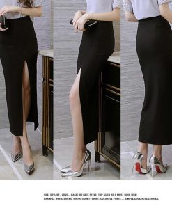 スカート | タイトセクシー春物 夏服 ハイウエスト 無地 スリット フェミニン エレガント 女の子 美シルエット タイト お呼ばれ スリム パーティー