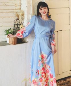 マキシ | ワンピース 長袖 夏 秋 レディース シフォン きれいめ ロング リゾート 体型カバー イベント デート 女子会 エスニック風 旅行 楽ちん 外出 ジャーニー