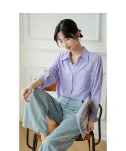 シャツ・ブラウス | ブラウス トップス 長袖 Vネック ボタン 無地 上品 通勤 レディース 秋 20代 30代 40代 OL ママ 母 フェミニン デート お出かけ 通勤 リクルート お仕事