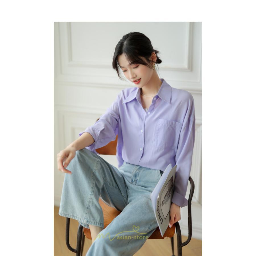 シャツ・ブラウス | ブラウス トップス 長袖 Vネック ボタン 無地 上品 通勤 レディース 秋 20代 30代 40代 OL ママ 母 フェミニン デート お出かけ 通勤 リクルート お仕事