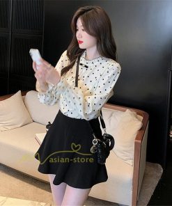 シャツ・ブラウス | ブラウス レディース きれいめ 40代 春夏秋新作 長袖トップス オシャレブラウス ドット柄 シフォンシャツ 上品 大人 通勤 ゆったり 50代 カジュアル 着痩せ 30代