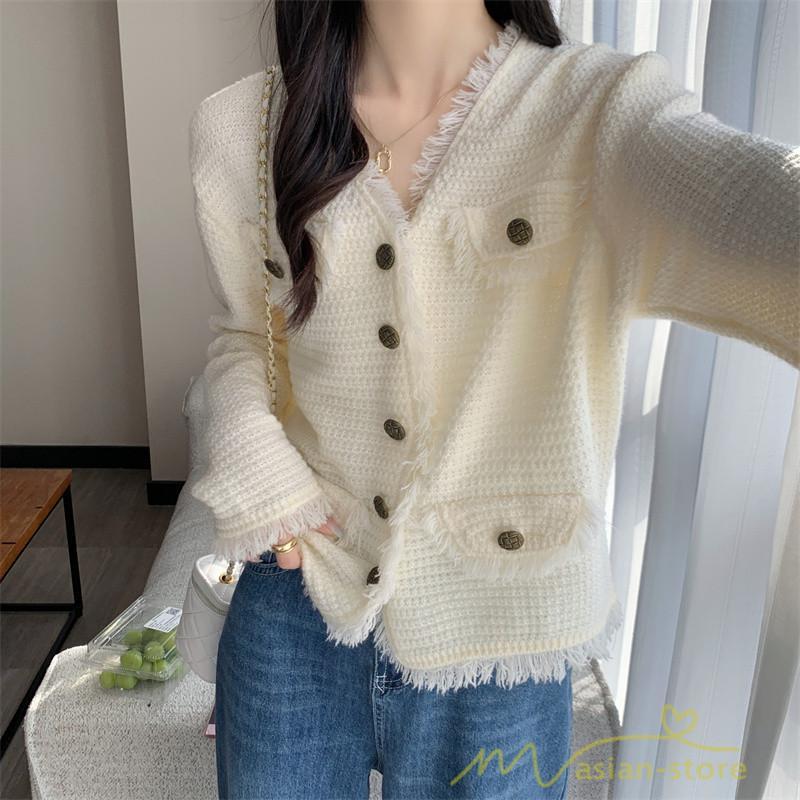 カーディガン | 2022秋冬ニットアウター レディース ニットニット セーター 長袖 羽織り フロントボタン 可愛い トップス 20代40代 通学通勤