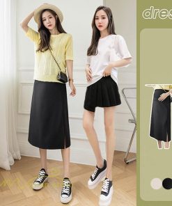 スカート | マタニティレディース 裾口スリット 上品 マタニティウェア 春 夏 大きいサイズ 無地 ウエスト調整 産前産後 マタニティ 妊婦服 妊婦 通勤