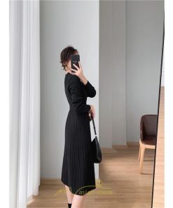ニットワンピース | ワンピース 春 春服 レディース 長袖 ゆったり 秋 冬 ロング丈 可愛い 2022秋冬 暖か 通勤 おしゃれ デート 20代30代40代50代 女子会 同窓会