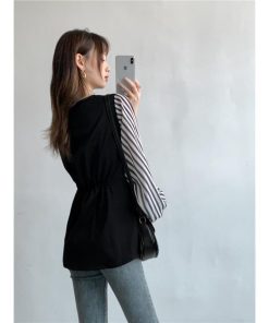 ｔシャツ・カットソー | Tシャツ 長袖 レディース カジュアル レイヤード カットソー シャツ 異素材 切り替え トップス Tシャツ ブラウス 30代 秋物 重ね着 20代 50代 ゆったり