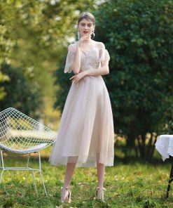 大人 | パーティードレス ドレス 結婚式 ミモレ丈 フォーマル ワンピース レース 袖あり 同窓会 謝恩会 二次会 綺麗 成人式 披露宴 スカート