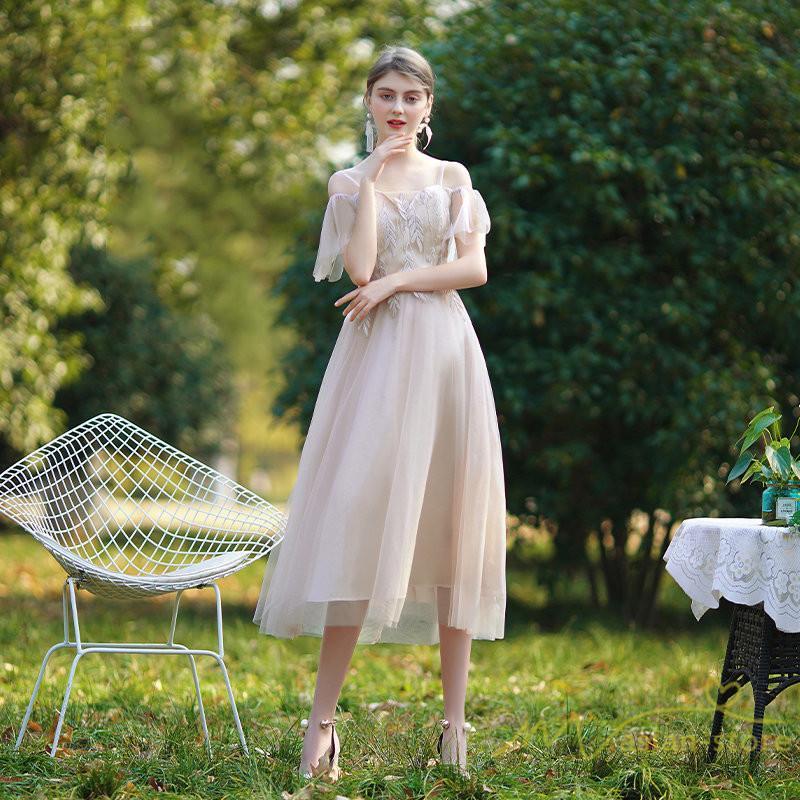 大人 | パーティードレス ドレス 結婚式 ミモレ丈 フォーマル ワンピース レース 袖あり 同窓会 謝恩会 二次会 綺麗 成人式 披露宴 スカート