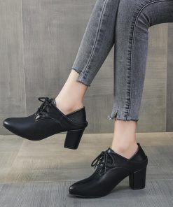 オックスフォードシューズ | ポインテッドトゥ レディース チャンキーヒール レースアップ マニッシュシューズ サボサンダル パンプス かかとが踏める シューズ