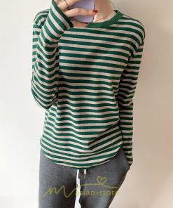 tシャツ・カットソー | 春物 レディース Tシャツ カットソー 長袖 トップス 綿 ボーダー シンプル プルオーバー リブ 柔らか 美ライン スリム ストレッチ 丸ネック 微伸縮 20代30代