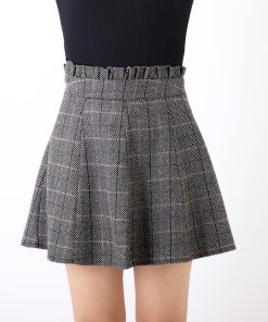 ミニスカート | Skirt ボトムス レディース グレンチェックスカート Aライン 秋冬 フレアスカート