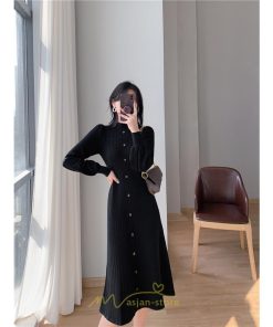 ニットワンピース | ロングワンピース ワンピース レディース ロング丈 秋 冬 ハイネック 長袖 体型カバー 秋冬 上品 OL 50代 30代 40代 通勤
