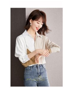 シャツ・ブラウス | ブラウス レディース シャツ トップス Vネック 長袖シャツ 切り替え 重ね風 裏起毛 キレイめ 通勤 オフィス 20代30代40代50代 あったか OL 秋服 送料無料