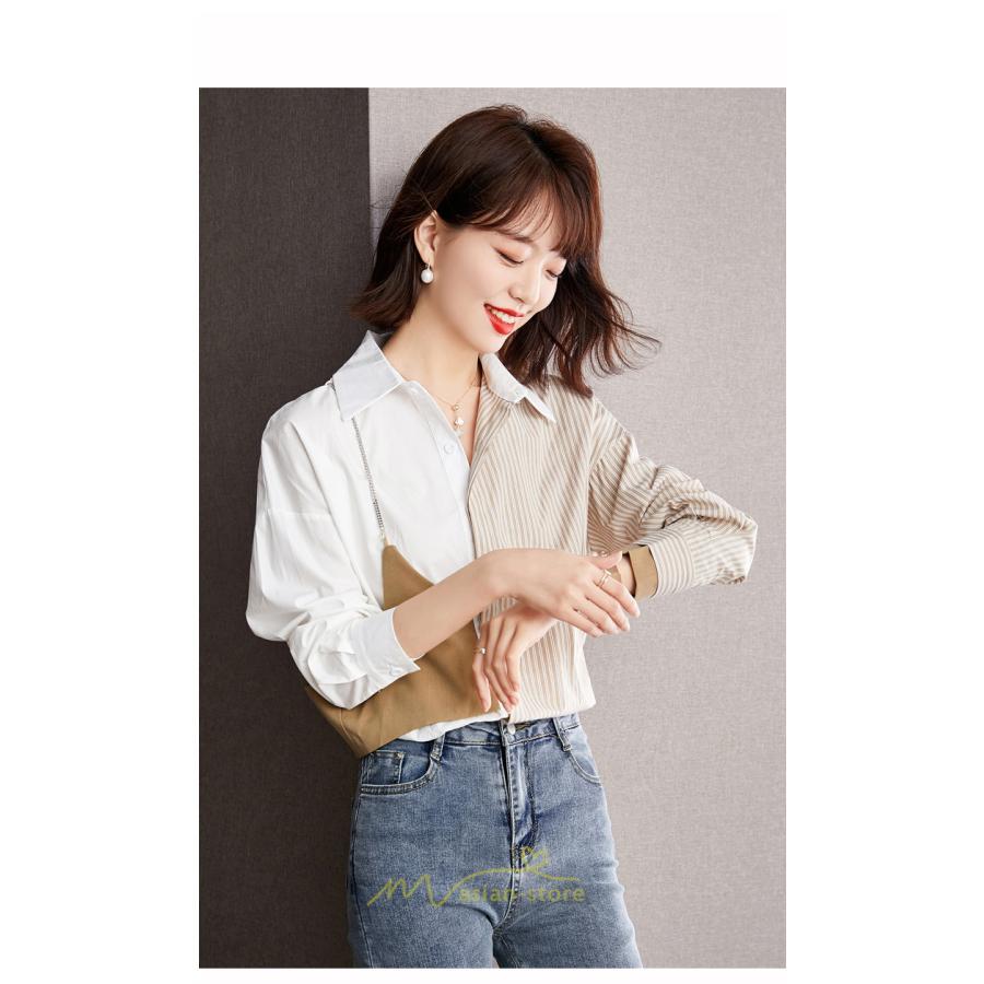 シャツ・ブラウス | ブラウス レディース シャツ トップス Vネック 長袖シャツ 切り替え 重ね風 裏起毛 キレイめ 通勤 オフィス 20代30代40代50代 あったか OL 秋服 送料無料