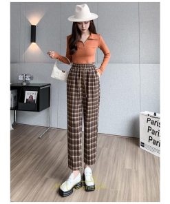 チノ・テーパード・ジョガー・スキニーパン | テーパードパンツ パンツ レディース ボトムス 美脚 楽ちん 体型カバー チェック柄 ハイウエスト お出掛け 20代 10代 細見え 高見え 送料無料 脚長 ロング