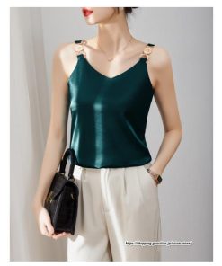 キャミソール タンクトップ | キャミソール サテン インナー レディース 重ね着 キャミ サテン生地 下着 肌着 ノースリーブ 光沢感のあるキャミソール 春 滑らかな手触り トップス 夏 秋